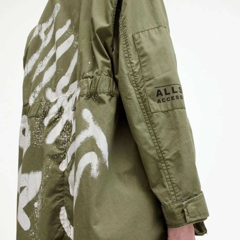 All Saints - Women’s Mills Cotton Grafiti Parka - Picture 2 of 8